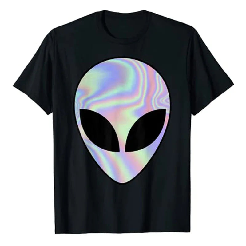 Camiseta Manga Curta Alienígena Cabeça