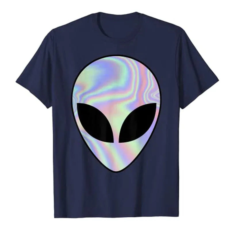 Camiseta Manga Curta Alienígena Cabeça