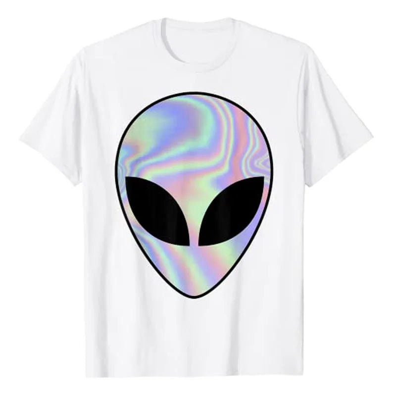 Camiseta Manga Curta Alienígena Cabeça