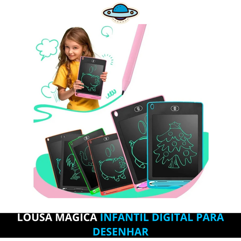 Lousa Magica Infantil Digital, para desenhar, com Tela 12 polegadas