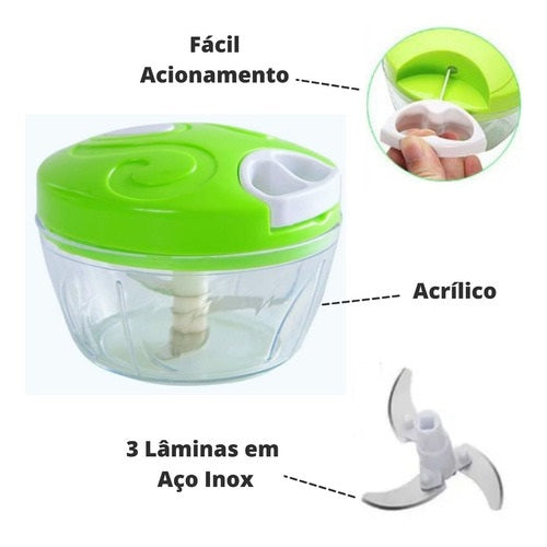 Mini processador triturador de alimentos Manual